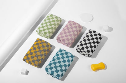Juego de toallas de mano de algodón suaves y absorbentes con diseño a cuadros 13x29 pulgadas 