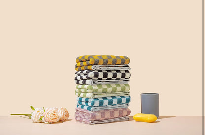 Juego de toallas de mano de algodón suaves y absorbentes con diseño a cuadros 13x29 pulgadas 