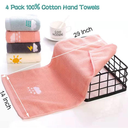 Lchkrep Juego de 4 toallas de mano, 100% algodón, toallas de mano para baño, cara, cocina, gimnasio y spa, toallas de mano ultrasuaves y altamente absorbentes para baño, tamaño 14 x 29 pulgadas 