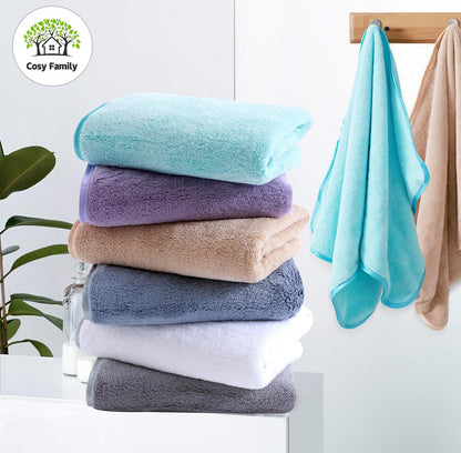 Cosy Family Paquete de 6 toallas de maseda con dobladillo para baño,