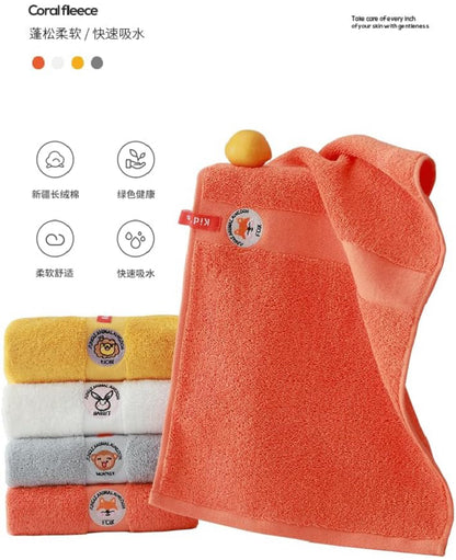 Kissvian Paquete de 4 toallas de mano con logotipo de animales de dibujos animados, toallas de cara para niños 