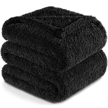 Exclusivo Mezcla Manta de forro polar mullido para sofá, manta ligera y esponjosa de terciopelo sólido, adecuada para todas las estaciones, 50 x 60 pulgadas