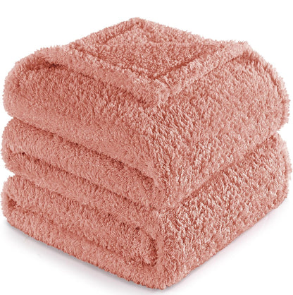 Exclusivo Mezcla Manta de forro polar mullido para sofá, manta ligera y esponjosa de terciopelo sólido, adecuada para todas las estaciones, 50 x 60 pulgadas