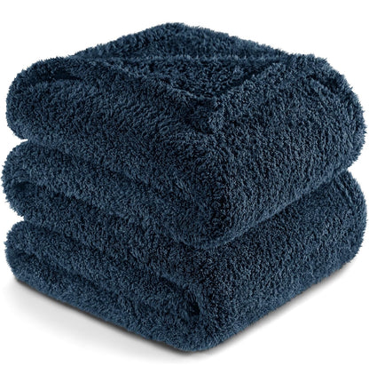 Exclusivo Mezcla Manta de forro polar mullido para sofá, manta ligera y esponjosa de terciopelo sólido, adecuada para todas las estaciones, 50 x 60 pulgadas