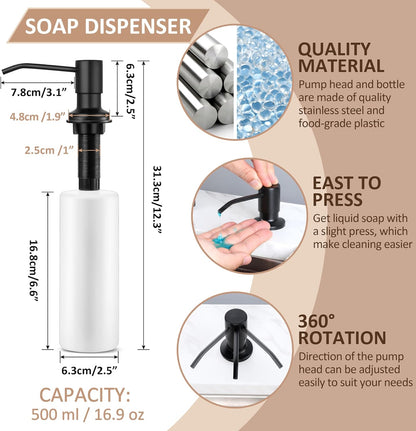 Herogo - Grifo de fregadero de cocina sin contacto con rociador extraíble, grifo con sensor de movimiento de acero inoxidable negro mate 