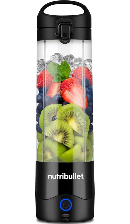 nutribullet Licuadora portátil, inalámbrico, recipiente de 20 onzas, licuadora personal, USB-C recargable, blanco, NBPB50100W