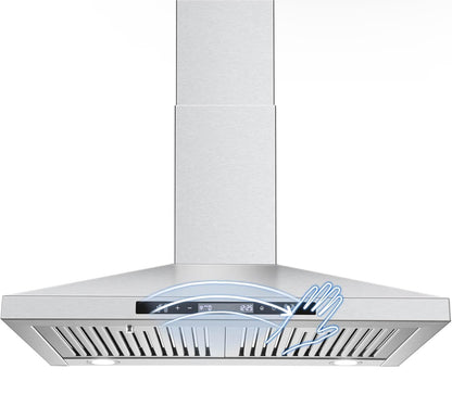 SNDOAS Campana extractora de montaje en pared de 30 pulgadas con control táctil tiene un máx. 450 pies cúbicos por minuto 