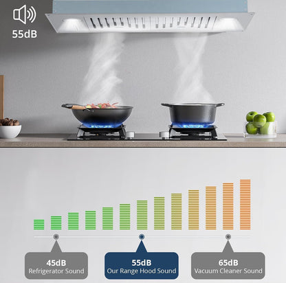 Campana extractora de 30 pulgadas, inserto de campana extractora, campana de cocina integrada de acero inoxidable, 400 CFM