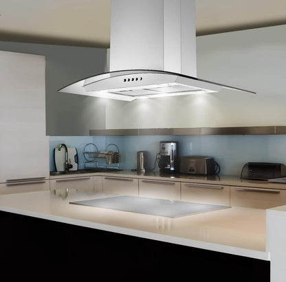 Campana extractora isleña de 36 pulgadas 700 CFM, campana de ventilación de cocina 