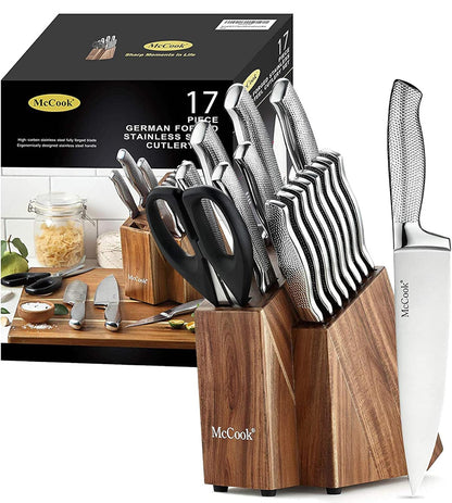 McCook® Juego de cuchillos de cocina de acero inoxidable alemán 