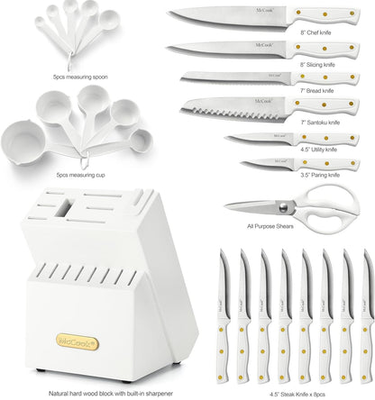 McCook® Juegos de cuchillos, juegos de cuchillos de cocina de acero inoxidable 