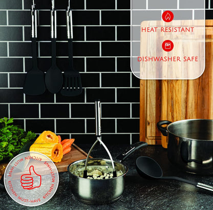 Juego de utensilios de cocina, antiadherentes, resistentes al calor, 35 piezas de nailon y acero inoxidable. 