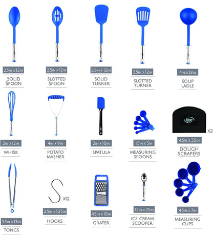 Juego de utensilios de cocina de 35 piezas, antiadherentes y resistentes al calor. 