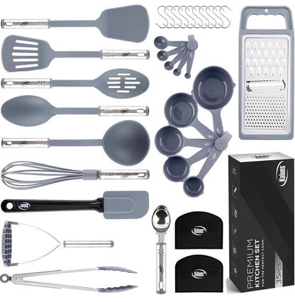 Juego de utensilios de cocina de 35 piezas, antiadherentes y resistentes al calor. 