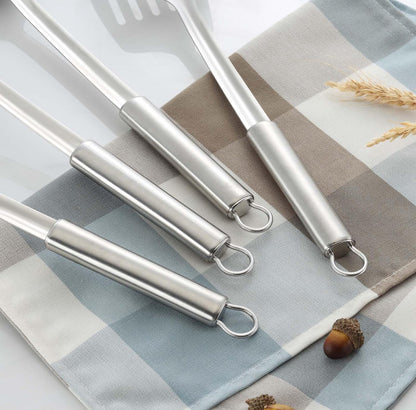 Pleafind Juego de 4 utensilios de cocina de acero inoxidable, juego de utensilios de cocina 