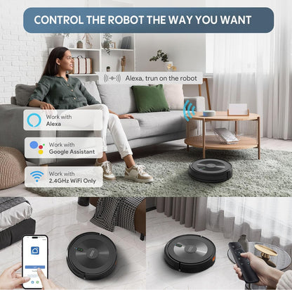 Combo de robot aspirador y trapeador: robot aspirador de 2500 Pa fuerte succión 