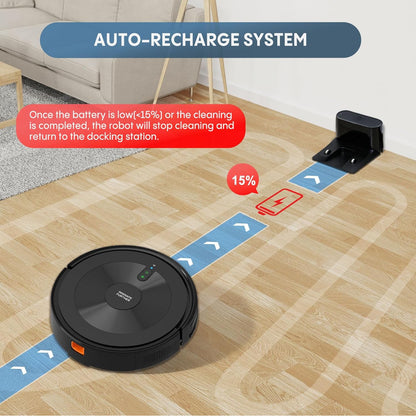 Combo de robot aspirador y trapeador: robot aspirador de 2500 Pa fuerte succión 