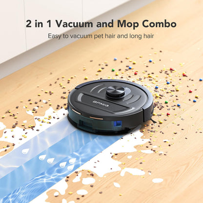 BPMIO Combo de aspiradora y trapeador robot inteligente, potente succión de 5500 