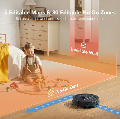 BPMIO Combo de aspiradora y trapeador robot inteligente, potente succión de 5500 