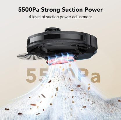 BPMIO Combo de aspiradora y trapeador robot inteligente, potente succión de 5500 