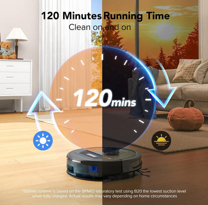 BPMIO Combo de aspiradora y trapeador robot inteligente, potente succión de 5500 