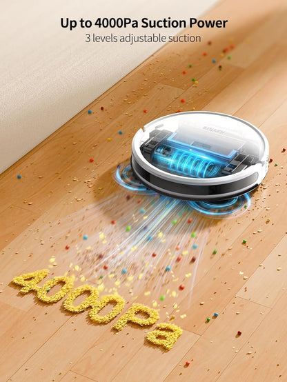 HONITURE Robot aspirador y trapeador, succión fuerte de 4000 pa, robot aspirador G20 