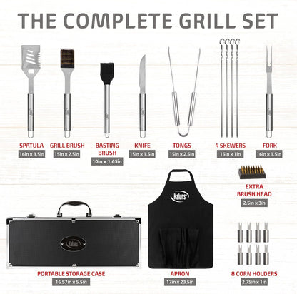 Kaluns Accesorios de parrilla, para hombres y padres, para parrilla al aire libre, acero inoxidable 