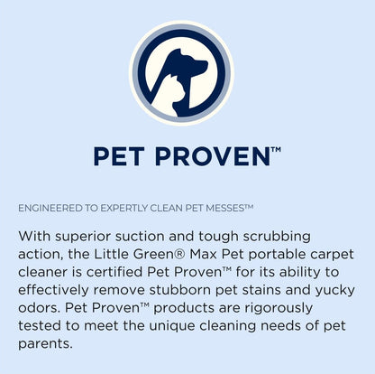 BISSELL® Little Green® Max Pet - Limpiador profundo portátil para alfombras y tapicería 