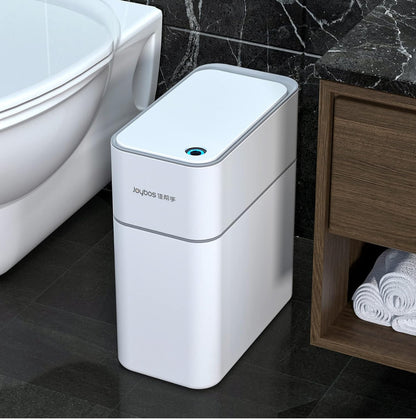 Botes de basura pequeños para baño con tapas, cubo de basura de baño con sensor de movimiento 