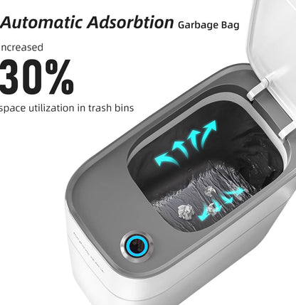 Botes de basura pequeños para baño con tapas, cubo de basura de baño con sensor de movimiento 