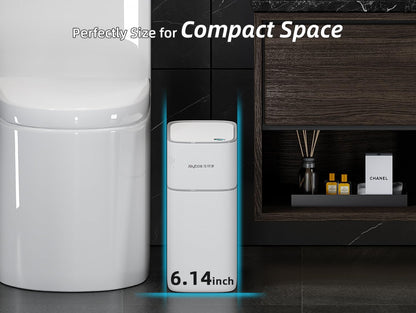 Botes de basura pequeños para baño con tapas, cubo de basura de baño con sensor de movimiento 