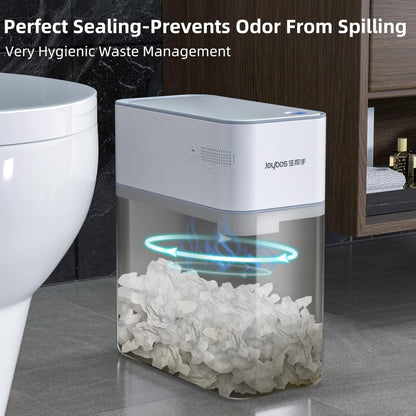 Botes de basura pequeños para baño con tapas, cubo de basura de baño con sensor de movimiento 