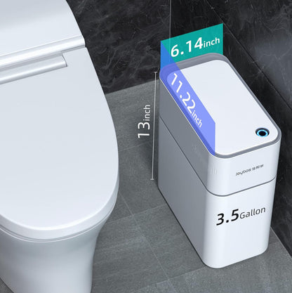 Botes de basura pequeños para baño con tapas, cubo de basura de baño con sensor de movimiento 