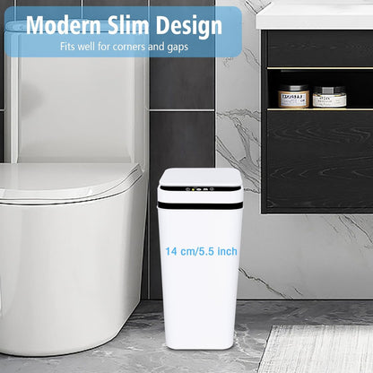 Paquete de 3 cubos de basura pequeños para baño con tapa, 2.2 galones, sin contacto, automático 