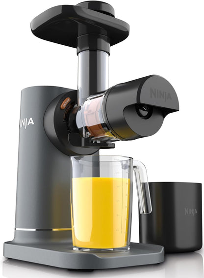 Ninja JC151 NeverClog - Extractor de prensado en frío de jugos, potente exprimidor lento eléctrico con control total de pulpa