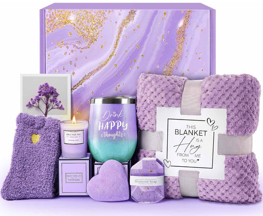 Regalos de cumpleaños para mujeres, regalos de recuperación pronto, paquete relajante de cuidado de spa con manta