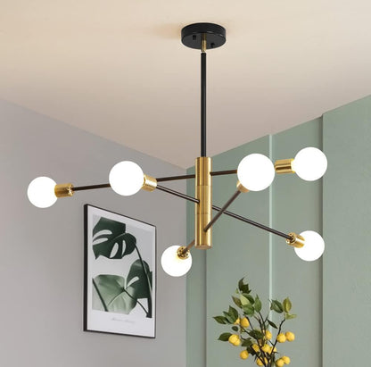 Sputnik - Lámpara tipo candelabro de techo de estilo industrial vintage con luces de estilo moderno, para cocina, comedor, 
