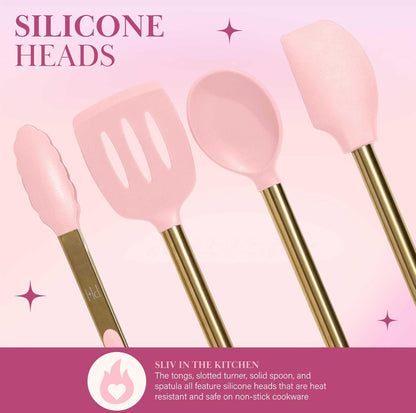 Paris Hilton Juego de herramientas de cocina con utensilios de cocina de silicona