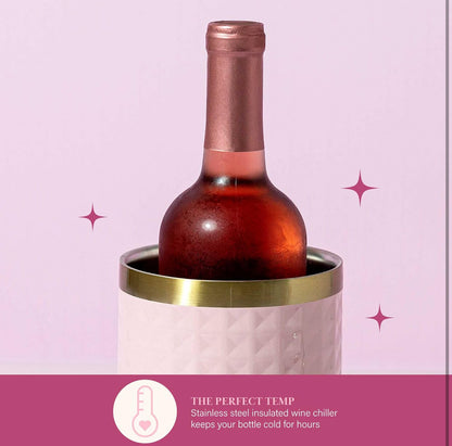 Paris Hilton Juego de enfriadores de botellas de vino, enfriador de doble pared aislado, sacacorchos
