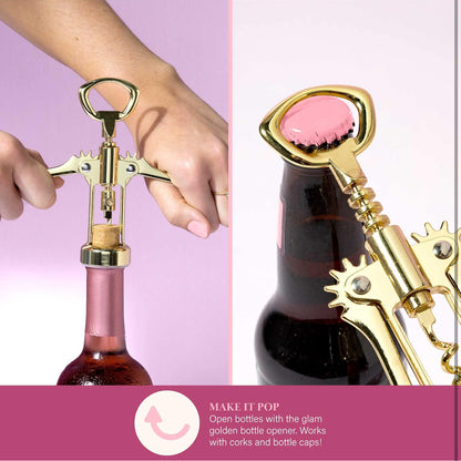 Paris Hilton Juego de enfriadores de botellas de vino, enfriador de doble pared aislado, sacacorchos