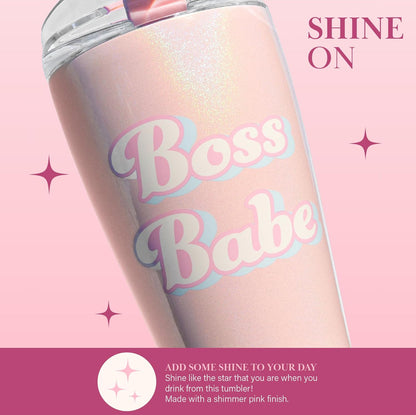 Paris Hilton Boss Babe - Vaso de agua aislado a prueba de fugas, tapa abatible