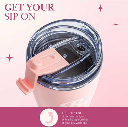 Paris Hilton Boss Babe - Vaso de agua aislado a prueba de fugas, tapa abatible
