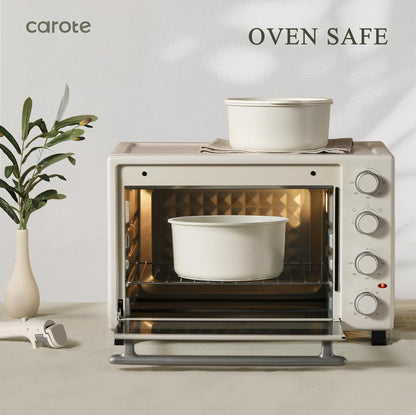 CAROTE Juego de 23 ollas y sartenes antiadherentes, juego de utensilios de cocina, apto para horno 