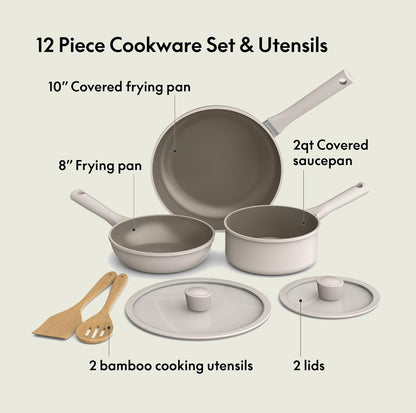 bella Juego de utensilios de cocina de 7 piezas con revestimiento antiadherente de cerámica
