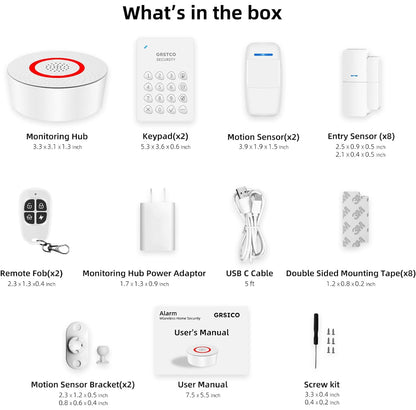 Sistema de alarma inalámbrico para el hogar, kit de 15 piezas, sistema de alarma WiFi para seguridad del hogar