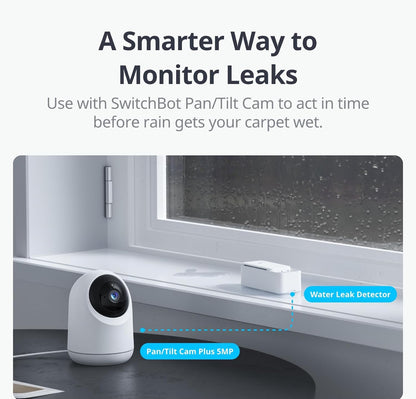SwitchBot Paquete de 3 sensores de agua WiFi, detector inteligente de fugas de agua