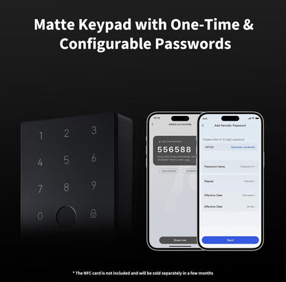 CerradurasAqara Smart Lock U100, cerradura de puerta de entrada sin llave con llave Apple Home, teclado de pantalla táctil