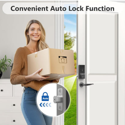 Devo Cerradura inteligente, cerradura de puerta de entrada sin llave para puerta delantera, cerrojo WiFi integrado