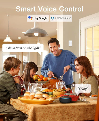 GHome Smart Interruptor, interruptor de luz Wi-Fi inteligente, Paquete de 4 piezas