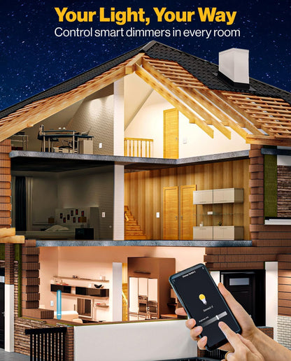 Sunco - Paquete de 2 interruptores reguladores inteligentes, interruptor de pared doble basculante, compatible con WiFi